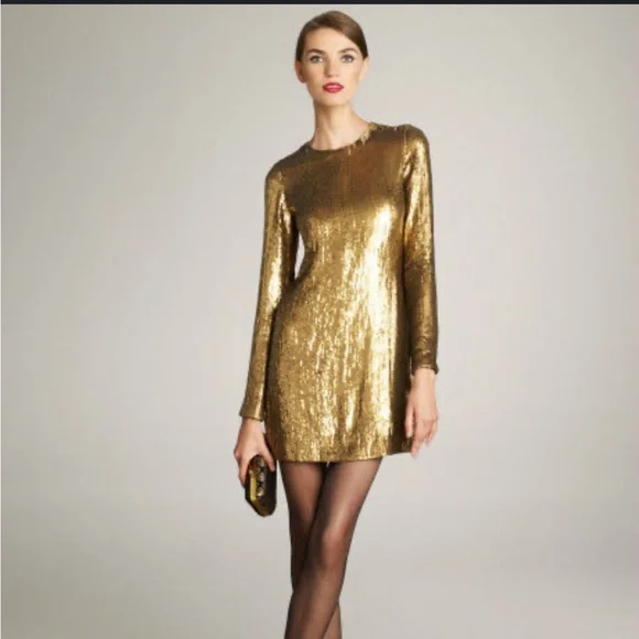 Diane Von Furstenberg | Dresses | Diane Von Furstenberg Golden Sequin Dress  | Poshmark